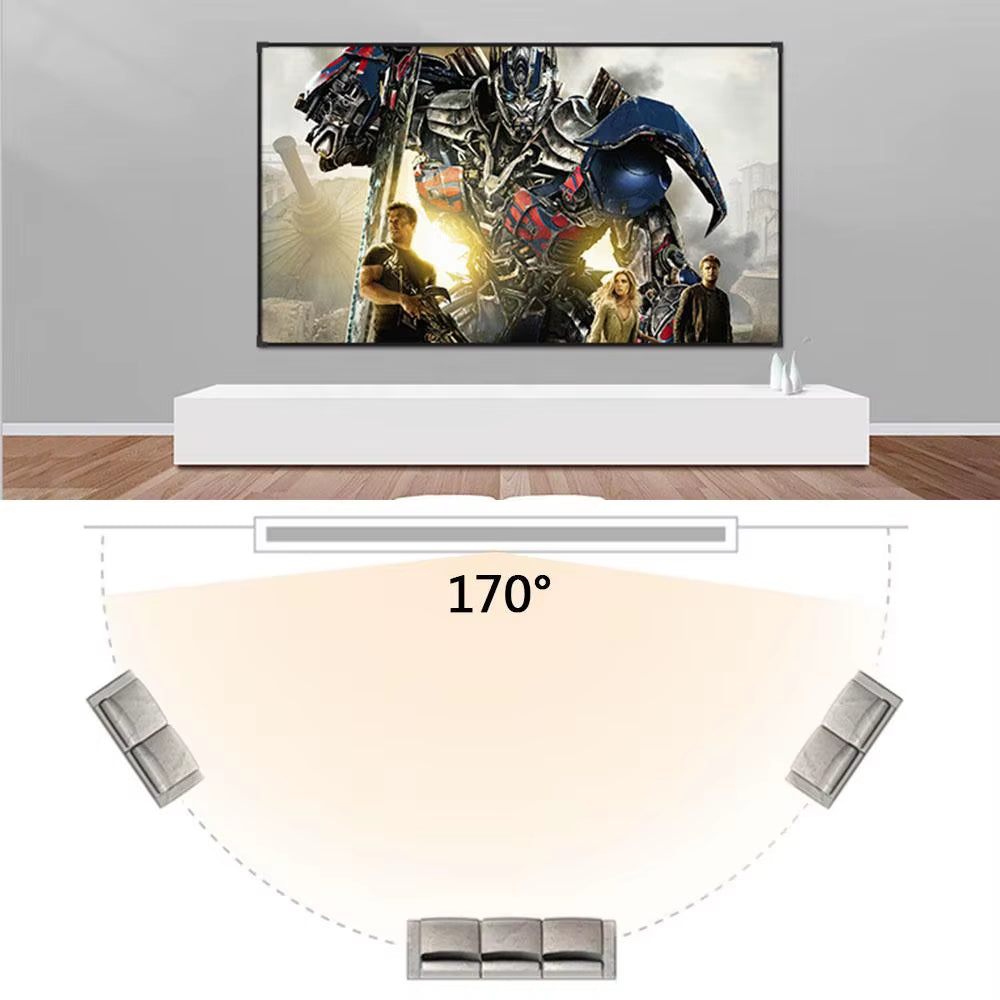 Projector Screen Portable Pantalla Proyector 60 100 120 Inch 16:9,Polyester Outdoor Movie Screen for Travel Home Theater