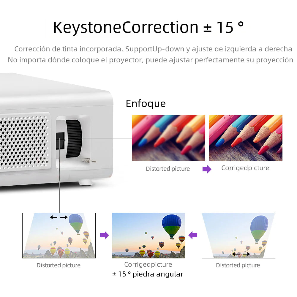 AKEY7 1080P LED Projector 7500 Lumens 4K Support