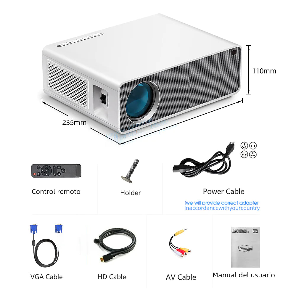 AKEY7 1080P LED Projector 7500 Lumens 4K Support