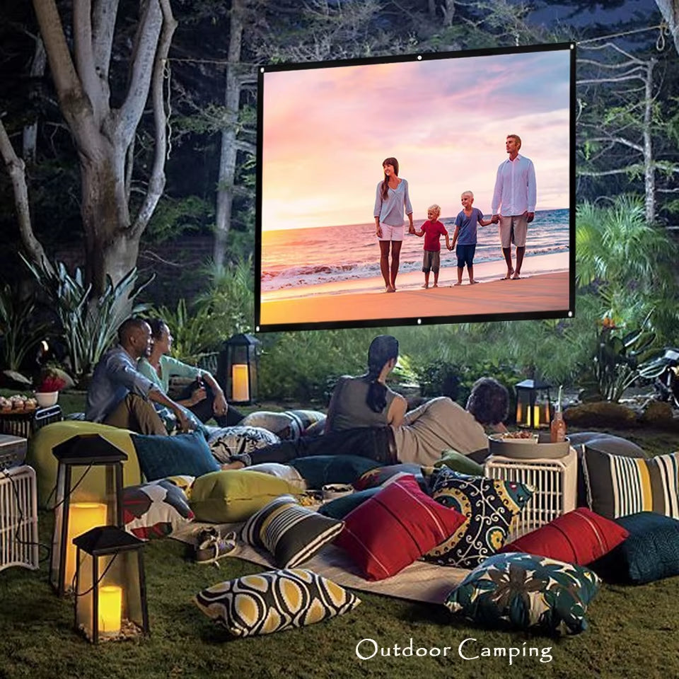 Projector Screen Portable Pantalla Proyector 60 100 120 Inch 16:9,Polyester Outdoor Movie Screen for Travel Home Theater
