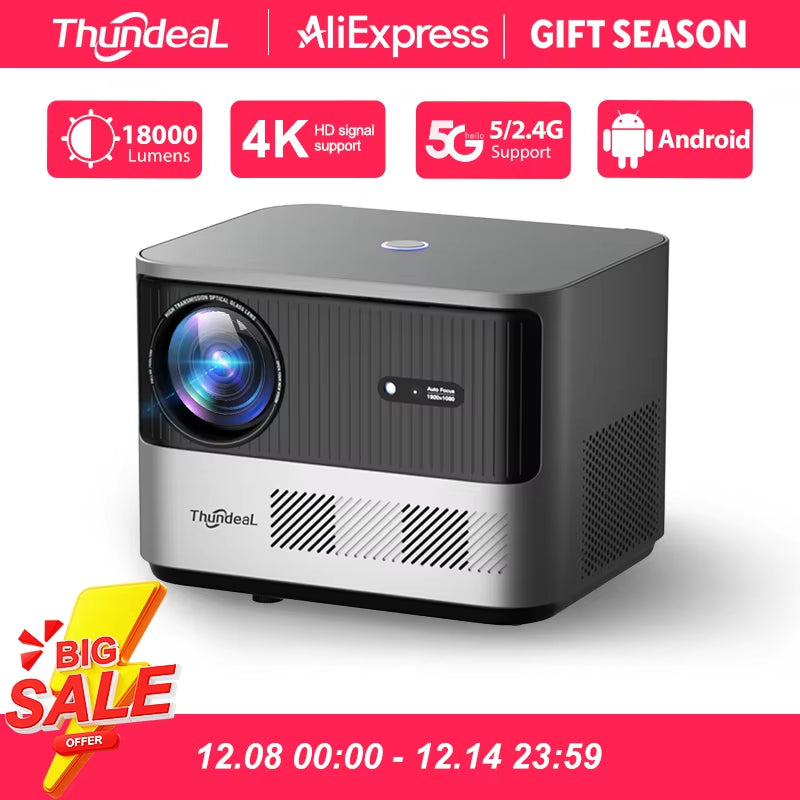 TDA6 Full HD Projector 1080P 2K 4K Video Home Theater Auto Focus 5G Wifi Android Projector TDA6W 3D Portable Proyector