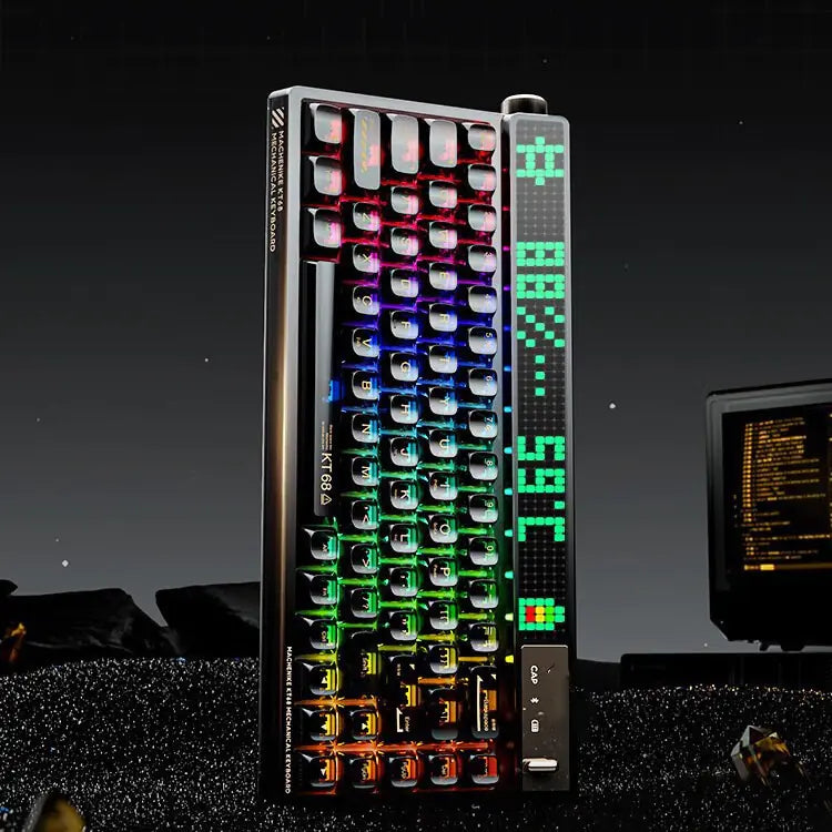 Tri-Mode Wireless Transparent 68-Key Mechanical Keyboard